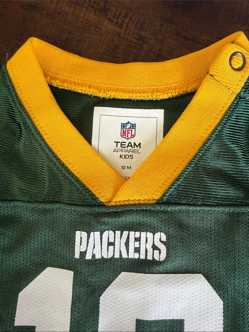 NFL Green and Yellow Packers #12 Infant One-Piece Bodysuit